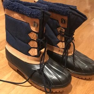 Eddie Bauer rain snow boots navy